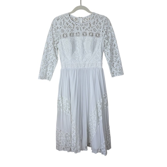 Lilly Pulitzer Dresses & Skirts - Lilly Pulitzer Aiden Lace Midi Dress Women’s Size 0 White Wedding Built In Bra